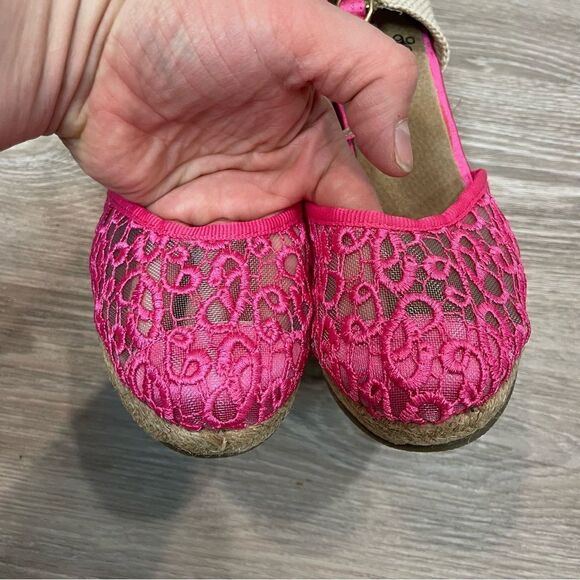 LE CAPRICCIOSE Lattice Slingback Espadrille Pink Lace Shoes Wedge US 6 UE36 - Picture 9 of 9